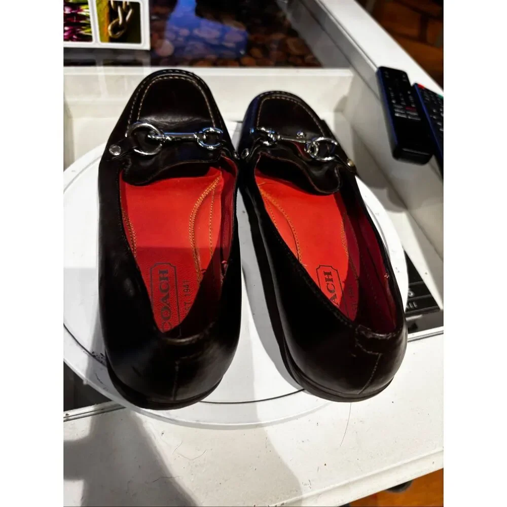 Coach Dorie Loafer Leather Horsebit‎ Equestrian Women Brown Silver Size 6-1/2